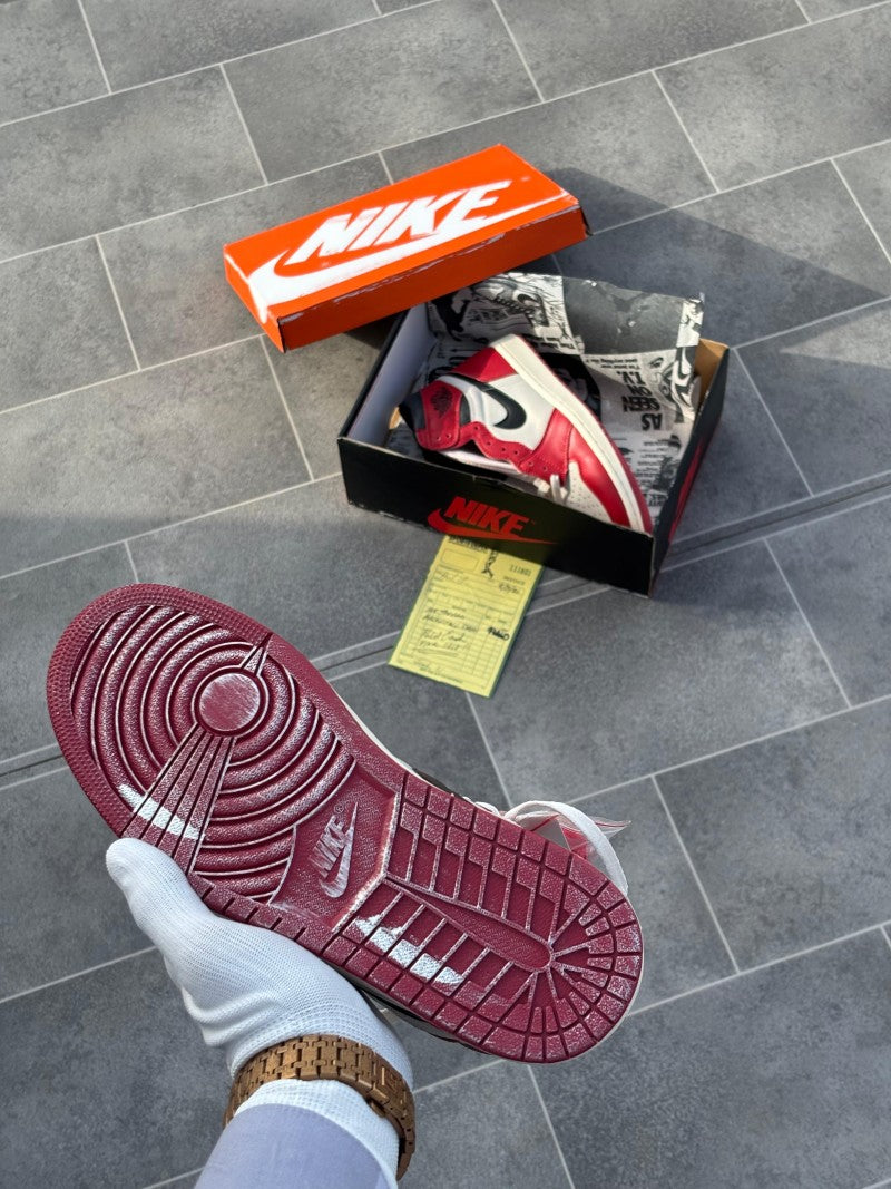 Nikee Air Jordan Retro 1 High Lost & Found With Og Box Yellow Bill Butter Paper