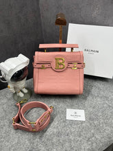 Balmain  B Buzz  23  Leather  Tote  Bag  With  OG  Box  &  Dust  Bag  Litchi  Grain  Pink
