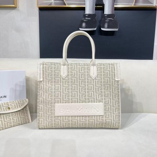 Balmain  B Army  Jacquard  Apricot  Tote  Bag  With  Pouch  Jacquard  Apricot  With  Dust  Bag  990