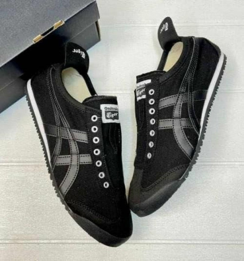 tiger slip on triple black mens fix