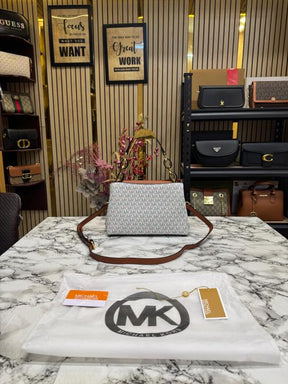 Michael  Kors Shoulder Satchel Bag With Dust Bag (Vanilla)