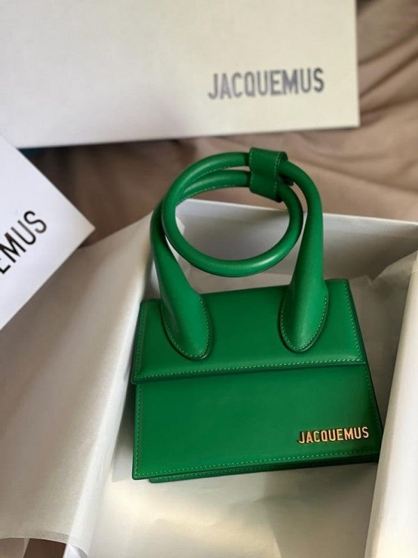Jacquemus Le Chiquito Noeud Bag With OG Box Dust Bag & Extra Sling Belt (Green   665)