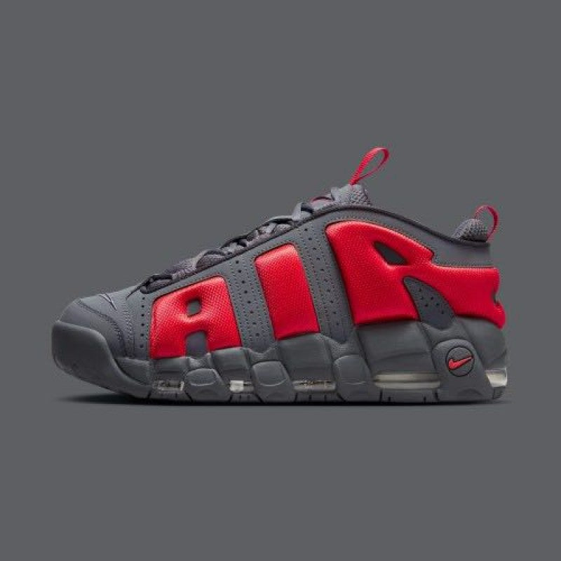 Nikee Air More Uptempo Dark Grey Light Crimson