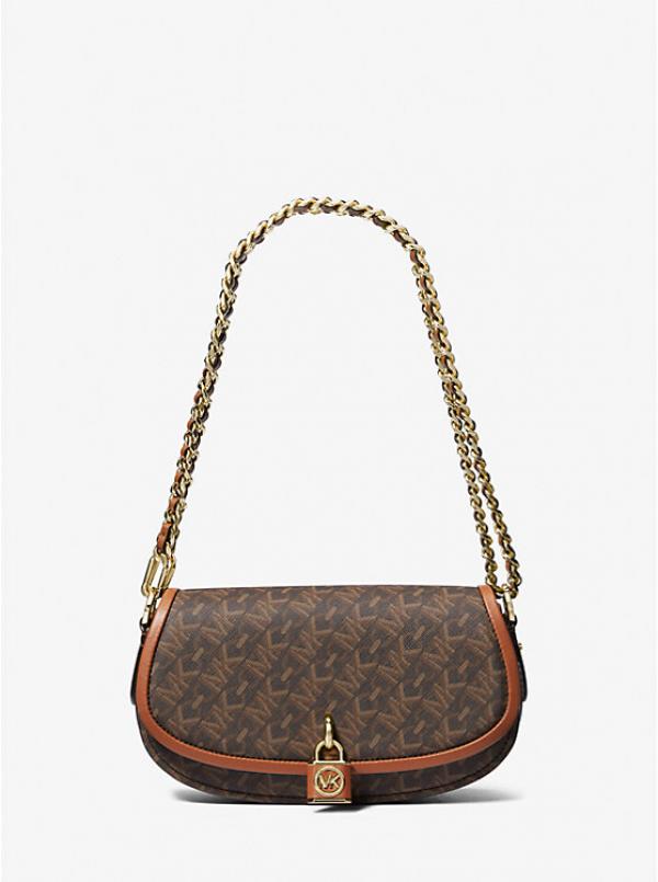 Michael  Kors Mila Small Empire Signature Logo Shoulder Bag With carry bag  and box 486