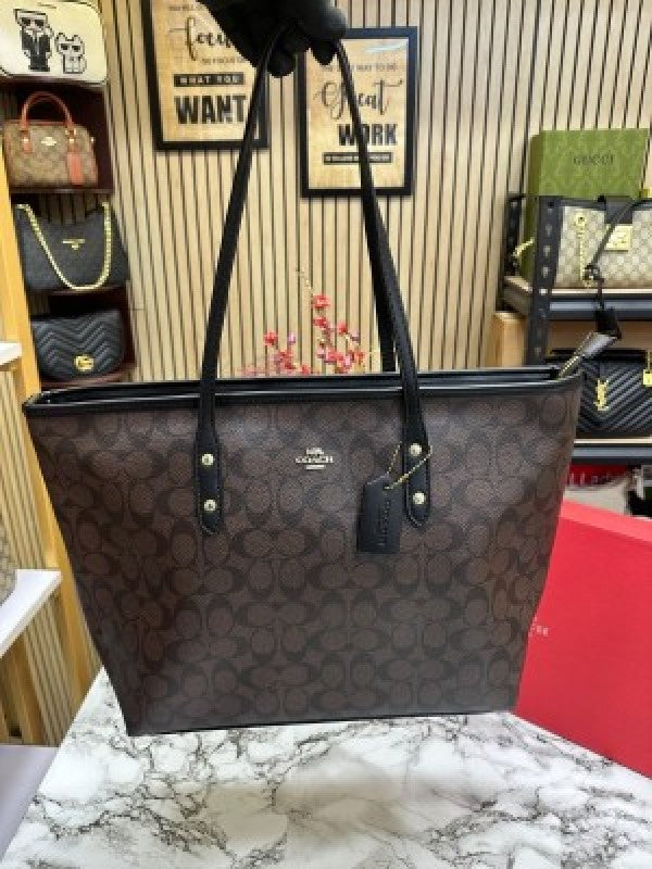 COAC  H TOTE SLING WITH ORIGINAL BOX AND DUST BAG (coffee)