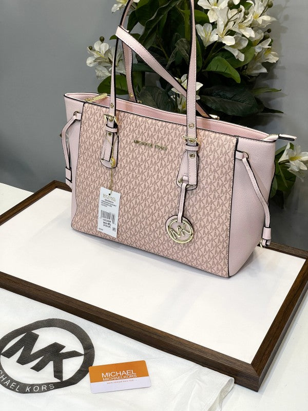 Michael  Kors  Voyager  Leather  Satchel  Shoulder  Bag  With  Dust  Bag  (19028  Pink)