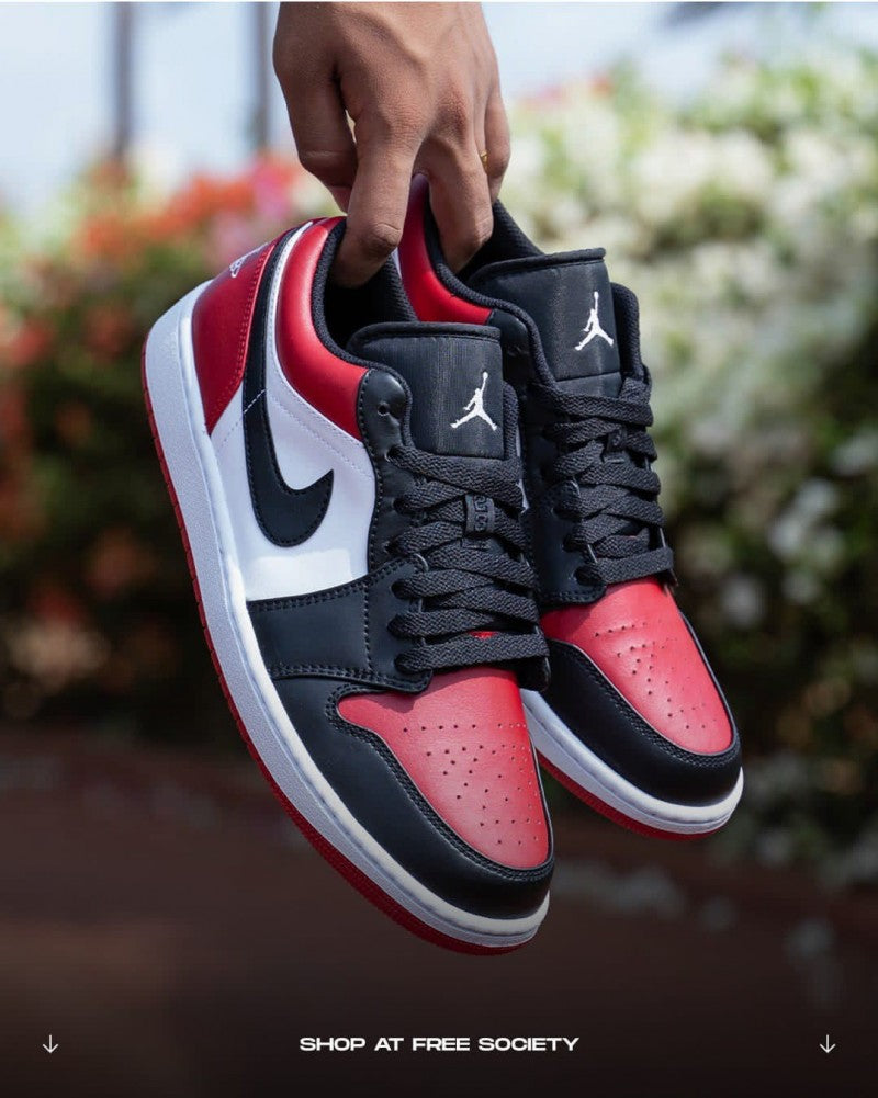 E Air jordan 1 low bred toe