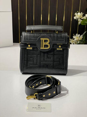 Balmain  b  buzz  23  satchel  bag  with  og  box(700 black)