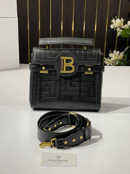 Balmain  b  buzz  23  satchel  bag  with  og  box(700 black)