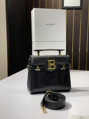 Balmain  b  buzz  23  satchel  bag  with  og  box(700 black)