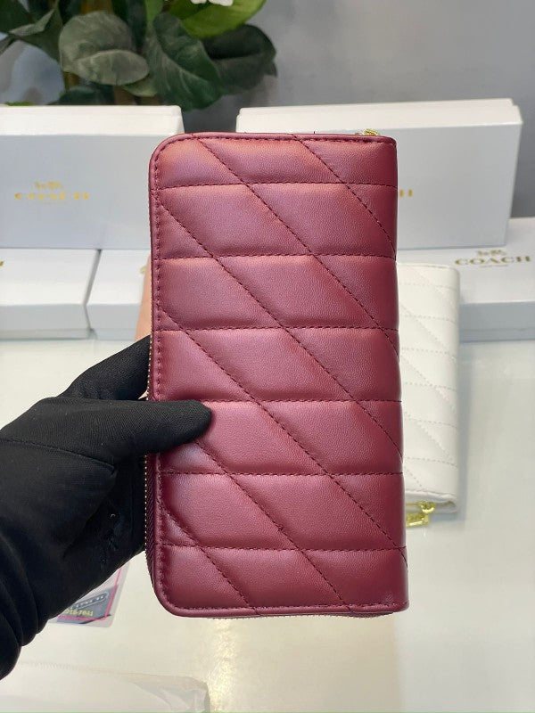 Coach  zipper  ladies  wallet  with  box  (7201 red)