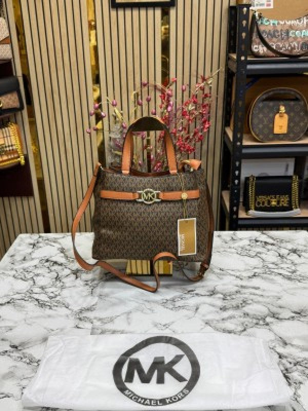 Michael  Kors Satchel Hand Bag With Dust Bag (100878 Coffee)