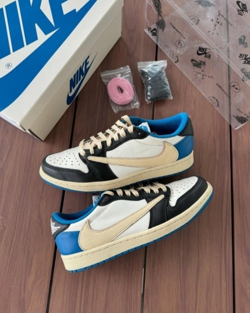 NO COVER Jordan 1 Low Fragment X Travis Scott Without Plastic Packing Semi UA