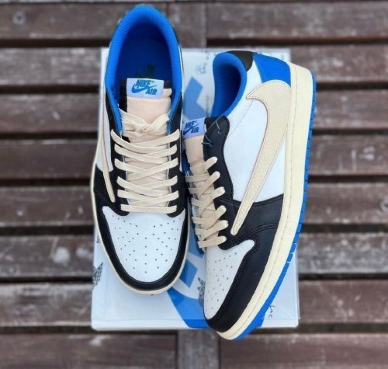 NO COVER Jordan 1 Low Fragment X Travis Scott Without Plastic Packing Semi UA
