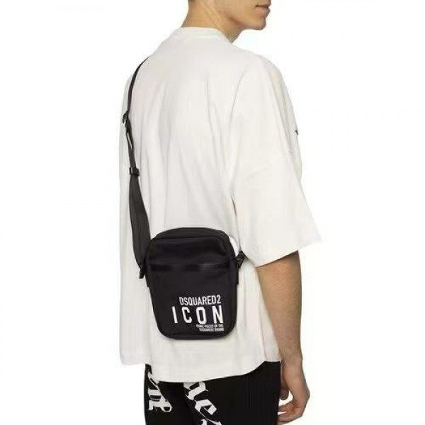 Dsquared2 Icon Print Crossbody Bag In D1113 Black With Dust Bag