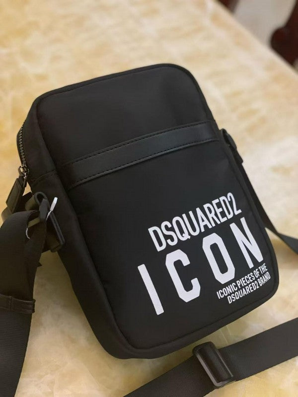 Dsquared2 Icon Print Crossbody Bag In D1113 Black With Dust Bag