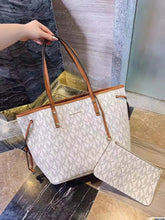Michael  Kors  MK Voyager Tote Bag With Side Pocket & Dust Bag (Beige Brown 2003)