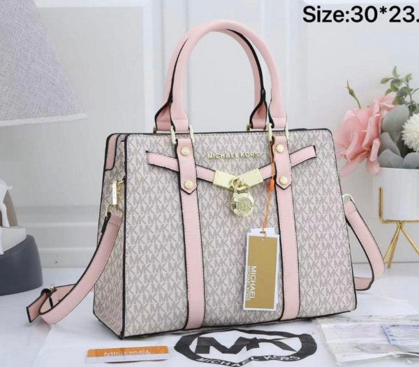 Michael  Kors  MK  Nouveau  Hamilton  Large  Satchel  Bag  With  Dust  Bag  20029  Beige  Pink