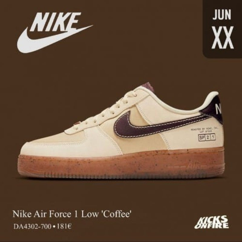 E Airforce 1 low coffee suede quality