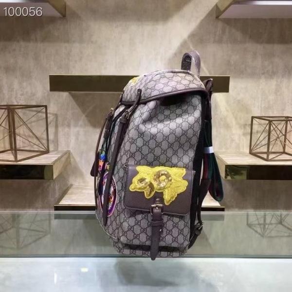 Gucci  GG  Supreme  Donald  Duck  Premium  Quality  Backpack  With  Dust  Bag  G460029  Brown