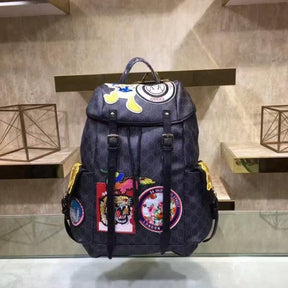 Gucci  GG  Supreme  Donald  Duck  Premium  Quality  Backpack  With  Dust  Bag  G460029  Black