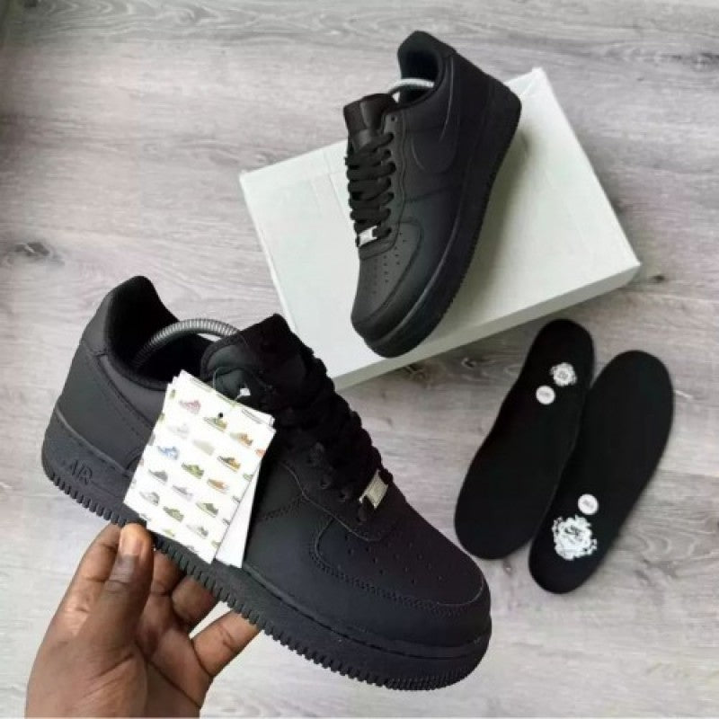 Nikee AirForce 1 Low 07 Triple Black UA Quality With Dust Bag Hand Carry Bag