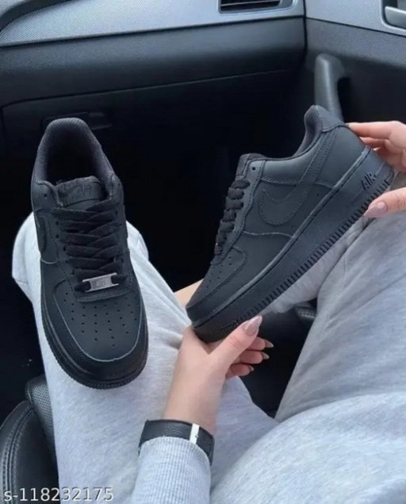 Nikee AirForce 1 Low 07 Triple Black UA Quality With Dust Bag Hand Carry Bag