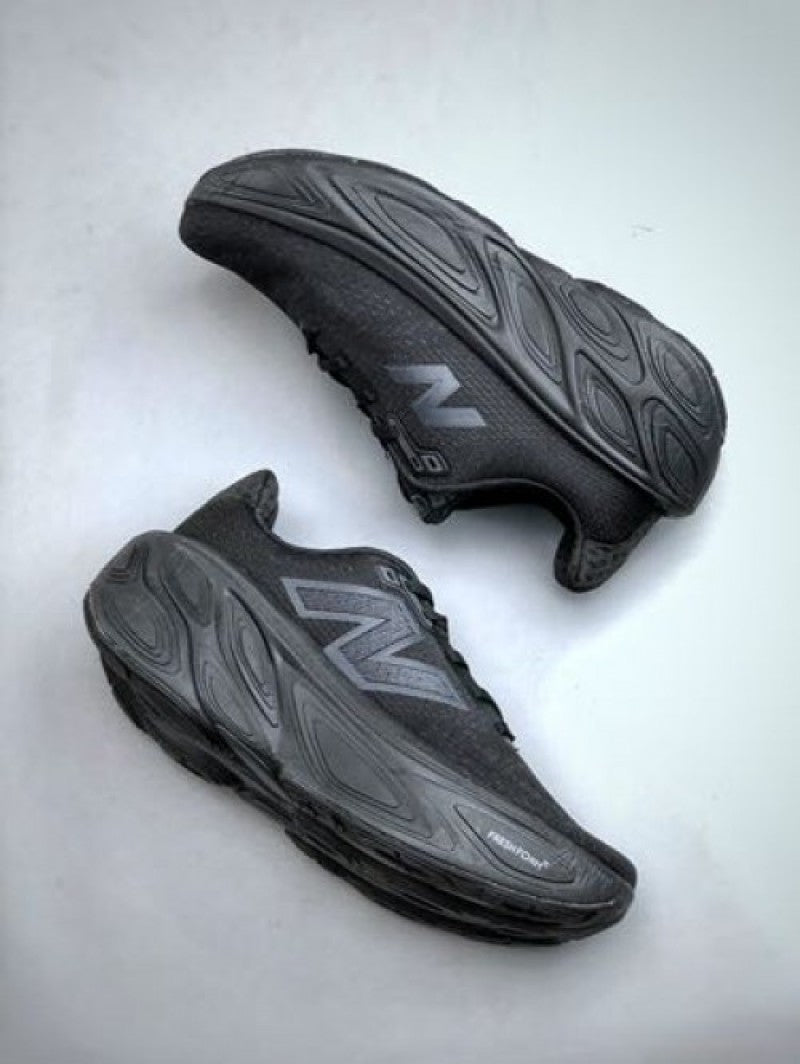 fresh foam x more v5 all black running shoes