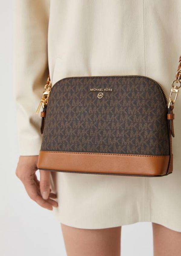 Michael  kors dome crossbody bag with og box(23032 coffe  brown)