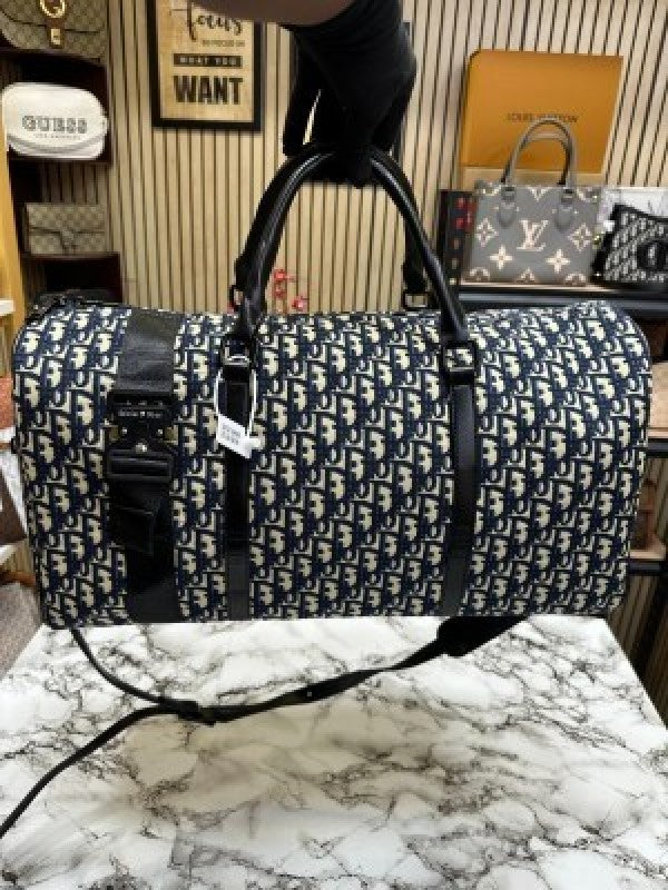 CHRISTIAN DIO  R DUFFLE PREMIUM QUALITY WITH DUST BAG HEAVY QUALITY (BLUE) (S2)