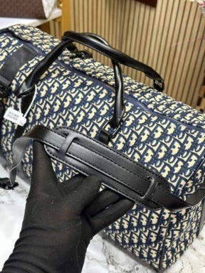 CHRISTIAN DIO  R DUFFLE PREMIUM QUALITY WITH DUST BAG HEAVY QUALITY (BLUE) (S2)