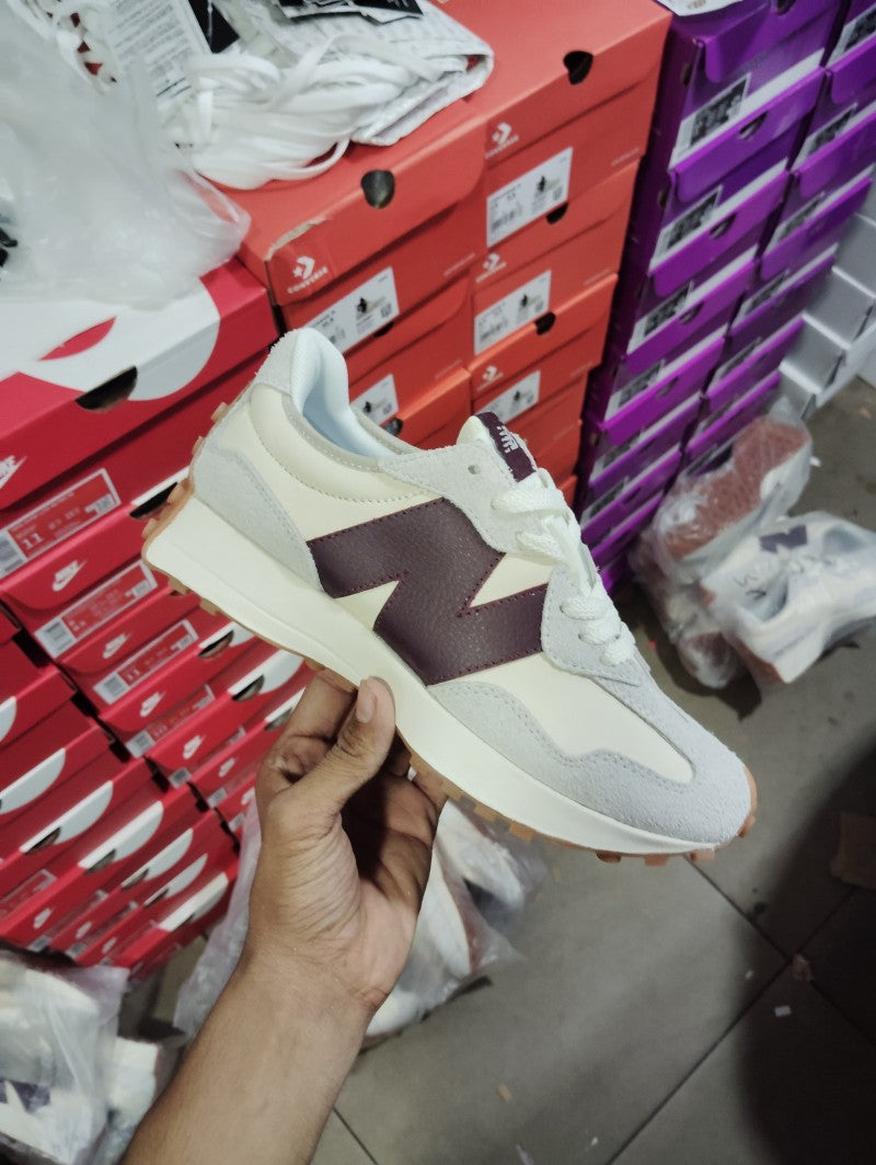New Balance 327 White Burgundy #113