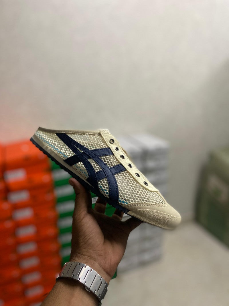 Onitsuka Tiger Mexico 66 Sabot Half Cut Shoe Cream Navy Fix #114