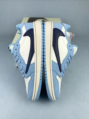 Jorda nn 1 low Travis Scott unc blue semi ua with extra lace As2