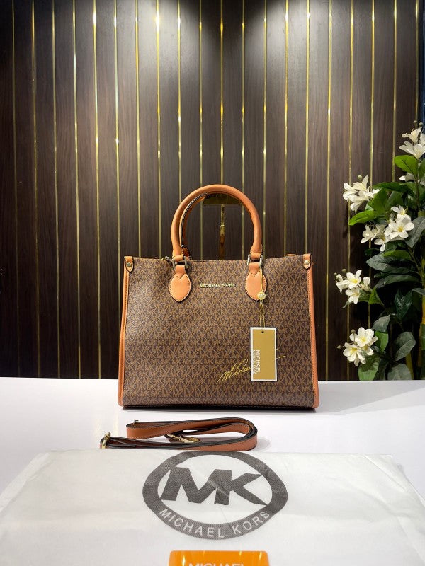 Michael  kors  signature  tote  bag  with  dust  bag  (10288 coffe brown)