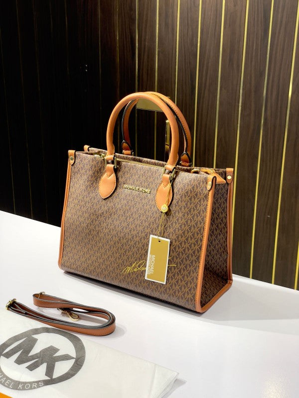 Michael  kors  signature  tote  bag  with  dust  bag  (10288 coffe brown)
