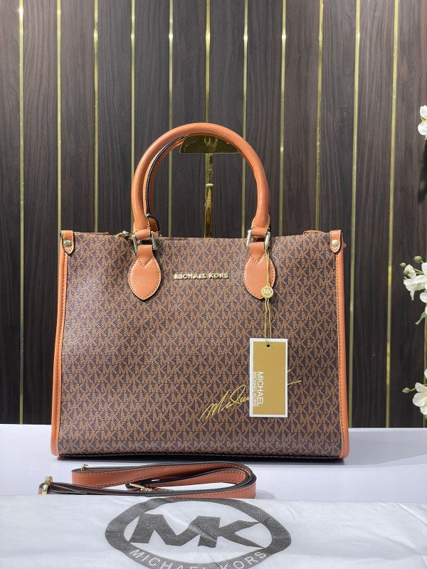 Michael  kors  signature  tote  bag  with  dust  bag  (10288 coffe brown)