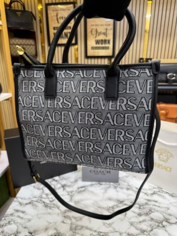 VERSACE LA MEDUSA HAND BAG WITH BOX AND DUST BAG INCLUDING CARRY BAG (WHITE BLACK)