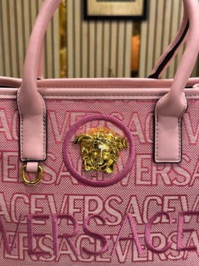 VERSACE LA MEDUSA HAND BAG WITH BOX AND DUST BAG INCLUDING CARRY BAG (PINK)