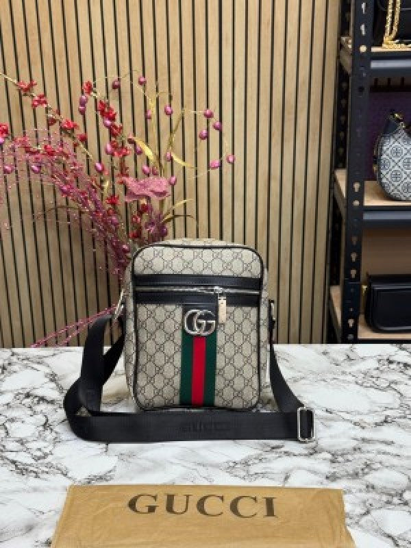 GUCC  I GG OPHIDIA LOGO SIDE BAG UNISEX ARTICLE PREMIUM QUALITY WITH OG DUST BAG (BROWN)