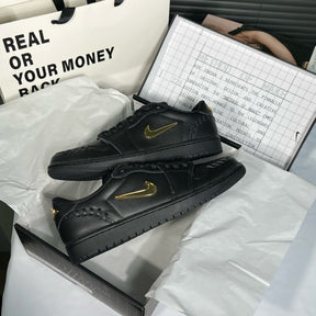 Nikee Air Jordan Retro 1 "Make Black Metallic Gold" #135