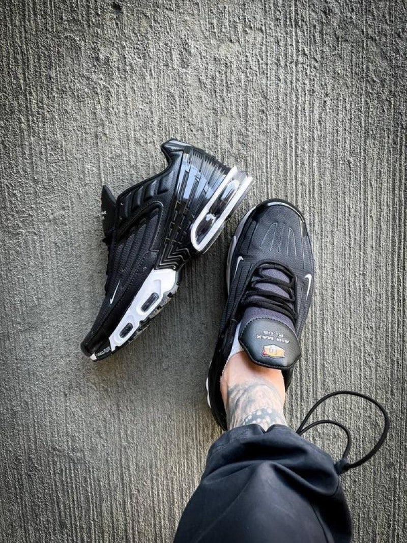 Nikee AirMax Plus 3 "Black White" #716