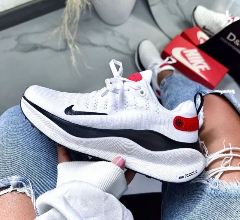 Nikee ReactX Infinity Run 4 "White Light Crimson" #723