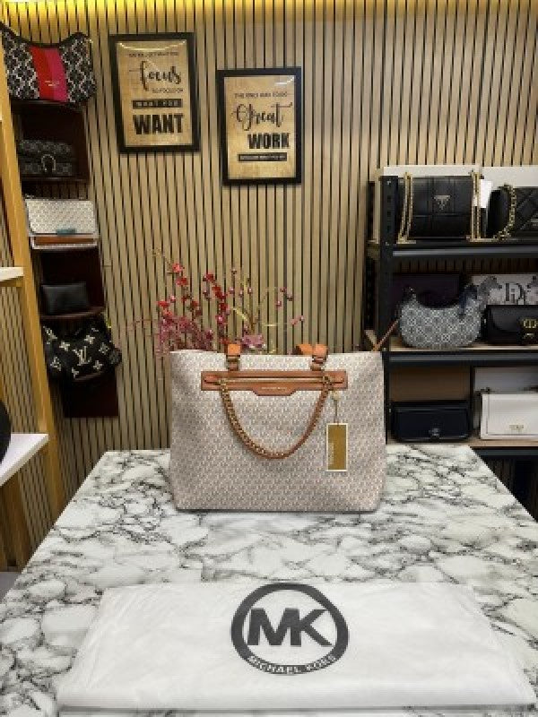 Michael  Kors Slater Large Tote Shoulder Bag Signature (Biege)