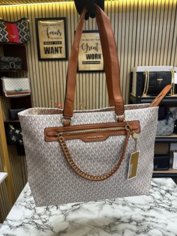 Michael  Kors Slater Large Tote Shoulder Bag Signature (Biege)