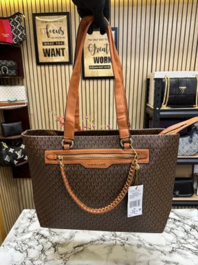 Michael  Kors Slater Large Tote Shoulder Bag Signature (Coffee Brown)
