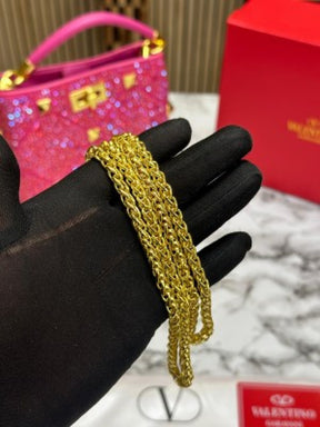 VALENTIN  O RHINESTONE LAVIE HANDBAG WITH BOX CARD DUST BAG (PINK)
