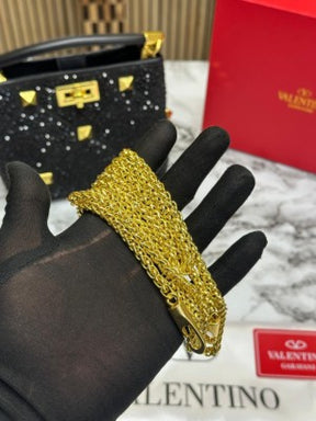 VALENTIN  O RHINESTONE LAVIE HANDBAG WITH BOX CARD DUST BAG (BLACK)