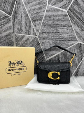 Coach  Tabby  12  Black  Monogram  Mini  With  Original  Box  (6806  Black)