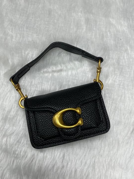 Coach  Tabby  12  Black  Monogram  Mini  With  Original  Box  (6806  Black)